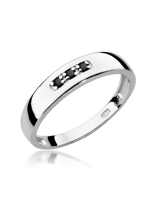 Pierscionek W0235-CZARNY DIAMENT