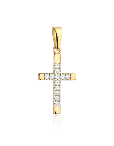 Krzyżyk złoty zdobiony cyrkoniami (Gramatura: 0.62)