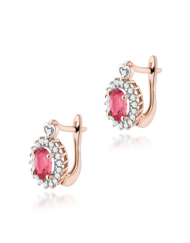 KOLCZYKI K0312R, RÓŻOWY TOPAZ 1,0ct