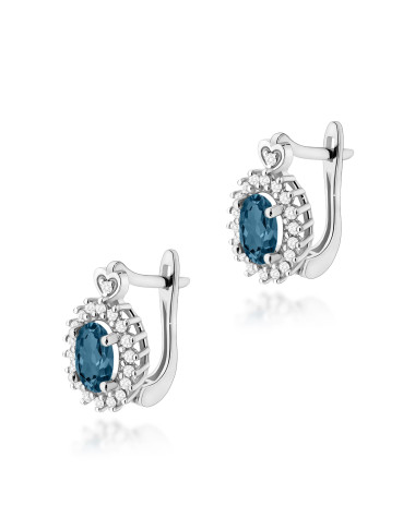 KOLCZYKI K0312B, TOPAZ LONDON BLUE 1,0ct