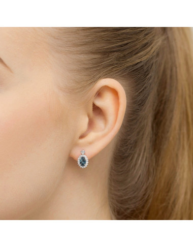 KOLCZYKI K0312B, TOPAZ LONDON BLUE 1,0ct