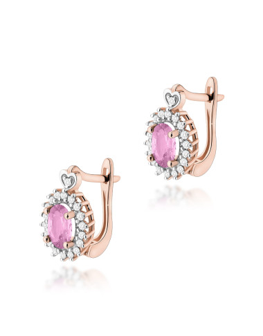 KOLCZYKI K0312 RÓŻOWY SZAFIR 0,90ct