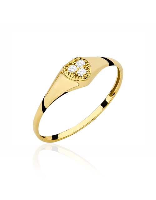 Pierścionek złoty serce z cyrkoniami (Rozmiar: 11 pr. 585 Gramatura: 0.70)