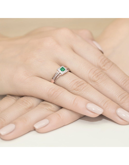 Pierscionek W271-SZMARAGD