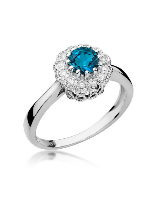 Pierscionek W0284-TOPAZ LONDON BLUE
