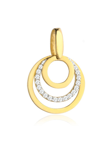 Zawieszka złota trzy koła złote i z cyrkoniami (Gramatura: 1.11)