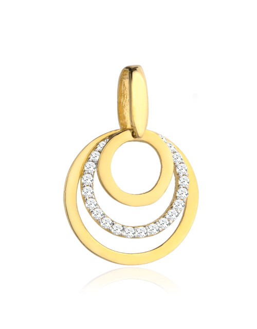 Zawieszka złota trzy koła złote i z cyrkoniami (Gramatura: 1.11)