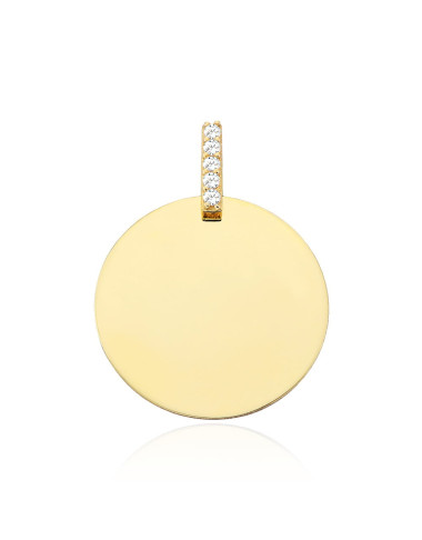 Zawieszka złota duże pełne kółko i cyrkonie (Gramatura: 1.58)