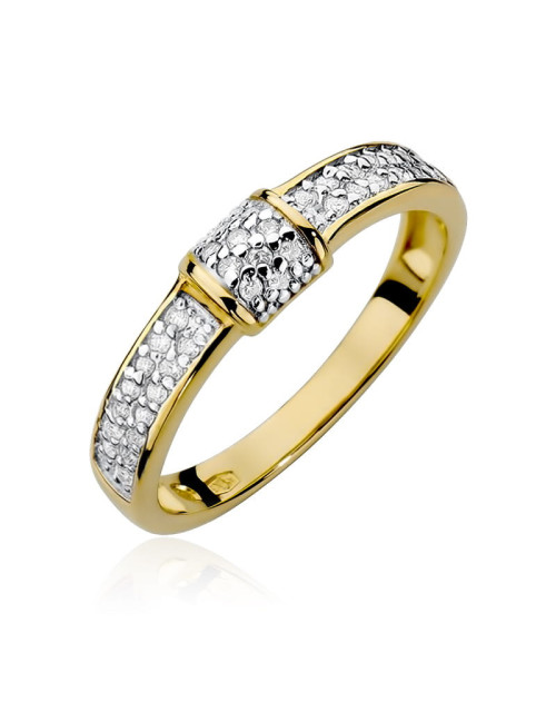 Pierscionek W297-CZARNE BRYLANTY