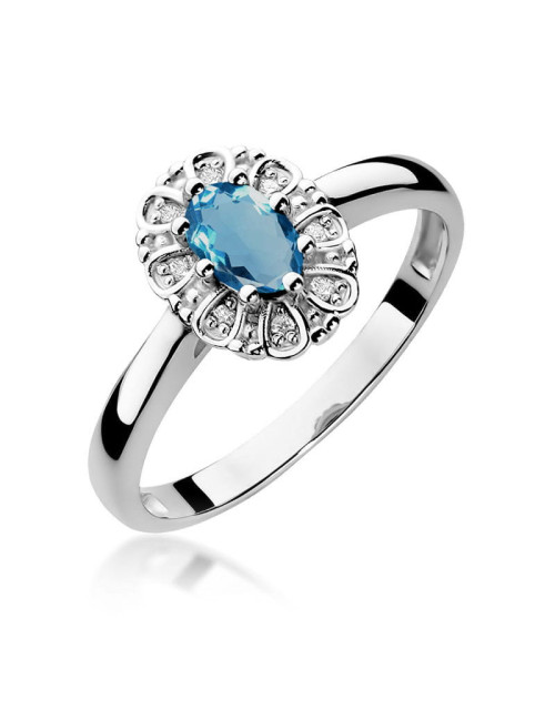 Pierścionek W0304-TOPAZ LONDON BLUE