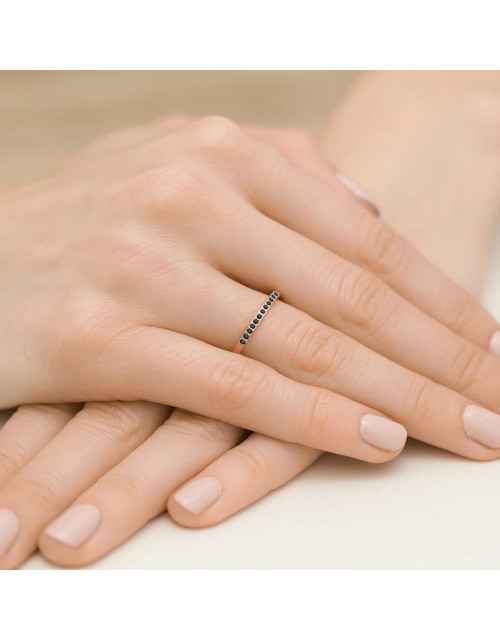 Pierscionek W0306- CZARNE BRYLANTY 0,09ct