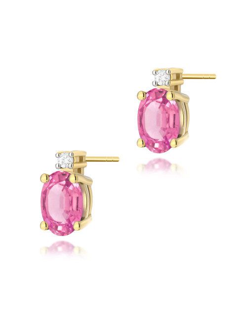 KOLCZYKI K0001 RÓŻOWY TOPAZ