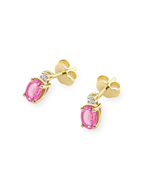 KOLCZYKI K0001 RÓŻOWY TOPAZ