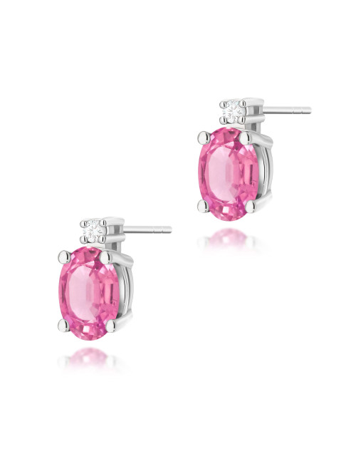 KOLCZYKI K0001 RÓŻOWY TOPAZ