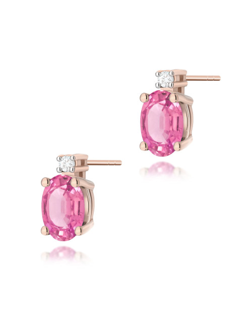 KOLCZYKI K0001 RÓŻOWY TOPAZ