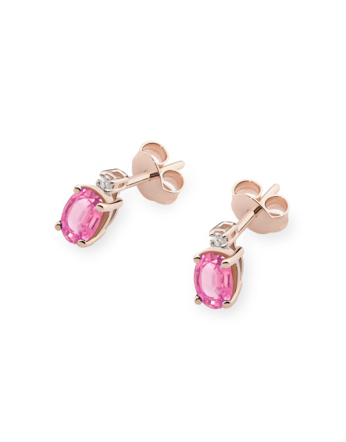 KOLCZYKI K0001 RÓŻOWY TOPAZ