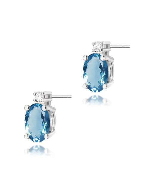 KOLCZYKI K0001 TOPAZ LONDON BLUE