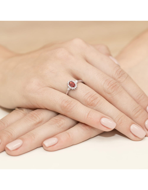 Pierścionek W0312-Granat