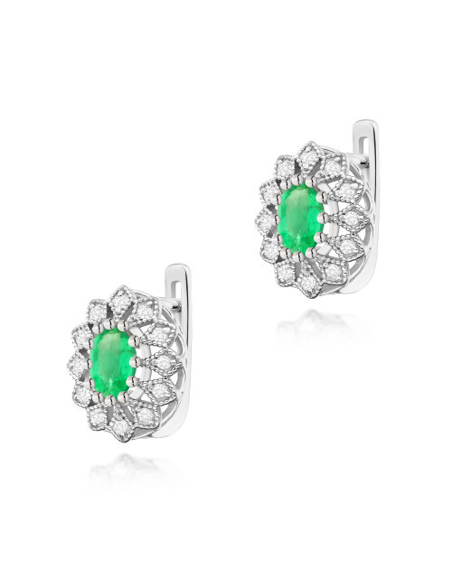 KOLCZYKI K0354B SZMARAGD 0,8CT