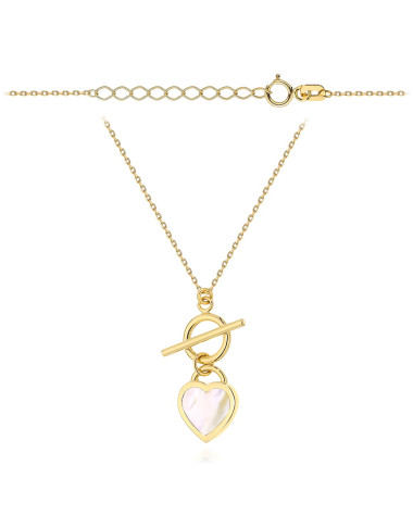 Naszyjnik złoty serce i masa perłowa (Gramatura: 2.49)