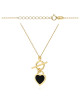Naszyjnik złoty serduszko z czarnym kamieniem (Gramatura: 2.47)