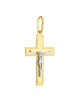 Krzyżyk złoty zdobiony diamentowaniem z Jezusem w dwóch kolorach złota duży (Gramatura: 2.36)