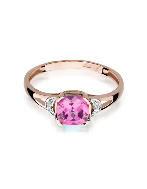 Pierscionek W0040-TOPAZ ROZOWY