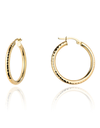 Kolczyki złote koła diamentowane na angielskim zapięciu (Gramatura: 1.44)