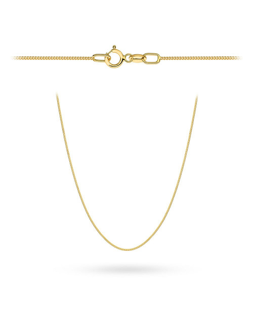 Łańcuszek złoty pr. 585 - splot pancerka gładka 40 cm super lekki (Gramatura: 0.49)