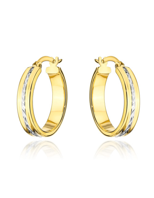 Kolczyki kółko i białe diamentowanie w środku 2,8 cm (Gramatura: 2.38)