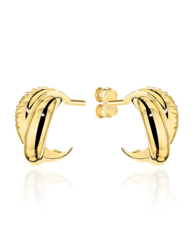 Kolczyki złote zakręcane szerokie na sztyfcie (Gramatura: 2.00)