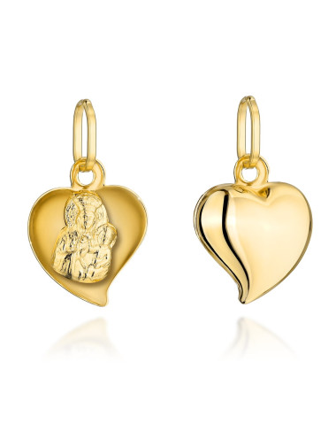 Medalik złoty Matka Boska Częstochowska w serduszku (Gramatura: 0.58)