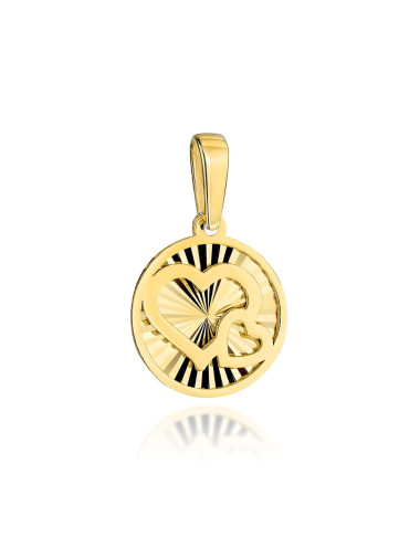 Zawieszka złota splecione serduszka w diamentowanym kółeczku (Gramatura: 0.55)