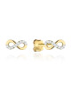 Kolczyki złote znaki nieskończoności zdobione cyrkoniami (Gramatura: 0.87)