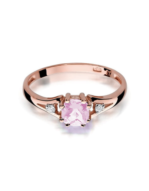 Pierscionek W0044- RÓŻOWY TOPAZ