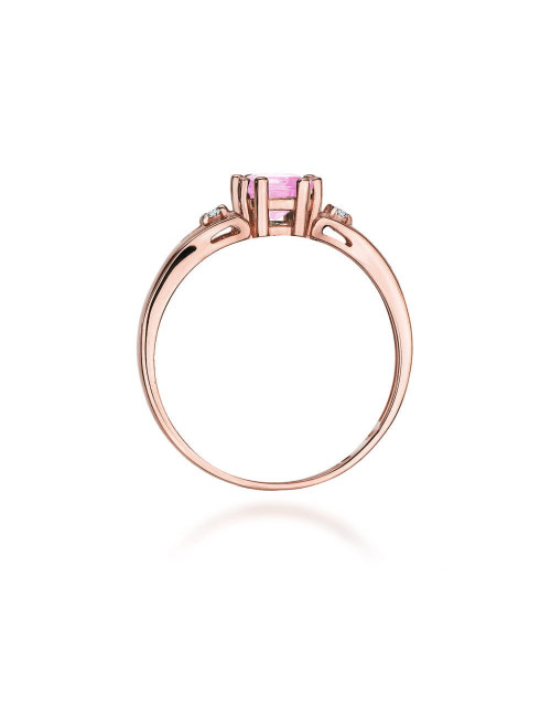 Pierscionek W0044- RÓŻOWY TOPAZ
