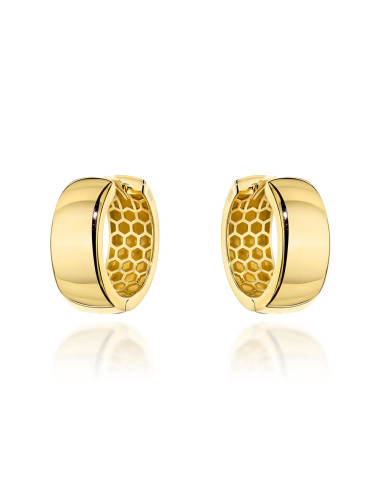 Kolczyki złote gładkie kółka z szeroką szyną (Gramatura: 2.73)