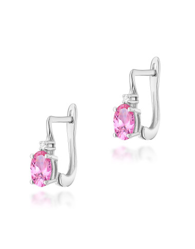 KOLCZYKI K0011B RÓŻOWY TOPAZ