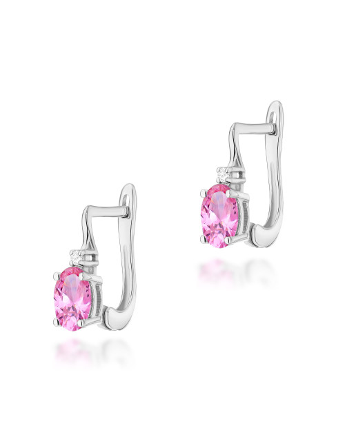 KOLCZYKI K0011 RÓŻOWY TOPAZ