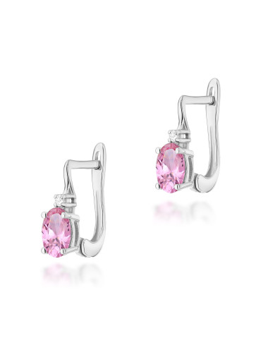 KOLCZYKI K0011B RÓŻOWY SZAFIR