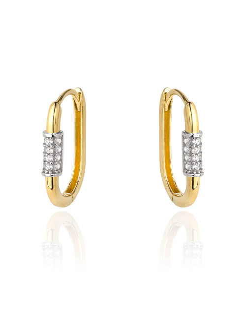 Kolczyki złote z cyrkoniami na środku (Gramatura: 1.50)