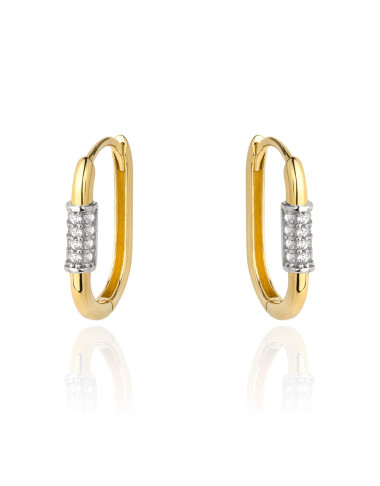 Kolczyki złote z cyrkoniami na środku (Gramatura: 1.51)