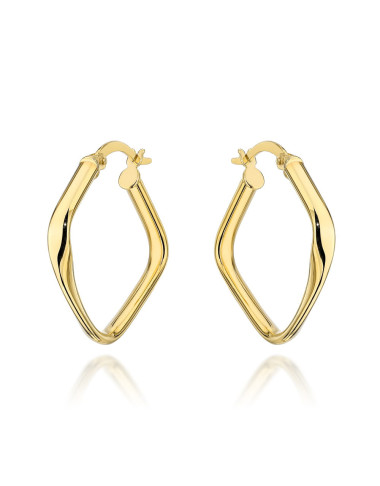 Kolczyki złote kwadraty finezyjnie skręcone (Gramatura: 1.74)