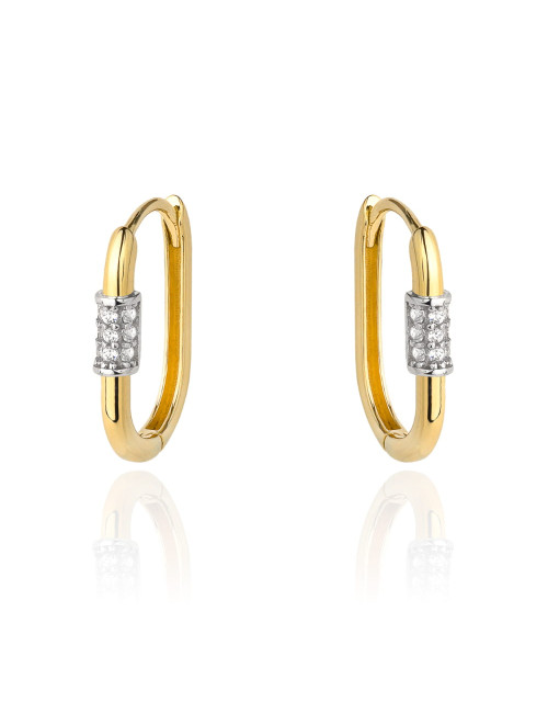 Kolczyki złote kółka z cyrkoniami na środku (Gramatura: 1.28)