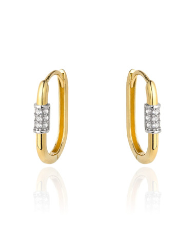 Kolczyki złote kółka z cyrkoniami na środku (Gramatura: 1.29)