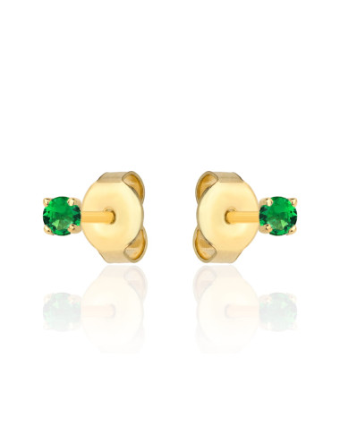 Kolczyki złote centralna zielona cyrkonia (Gramatura: 0.58)