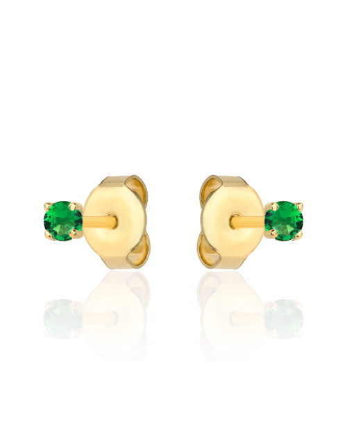 Kolczyki złote centralna zielona cyrkonia (Gramatura: 0.58)