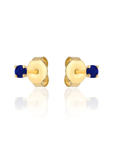 Kolczyki złote centralna niebieska cyrkonia (Gramatura: 0.56)