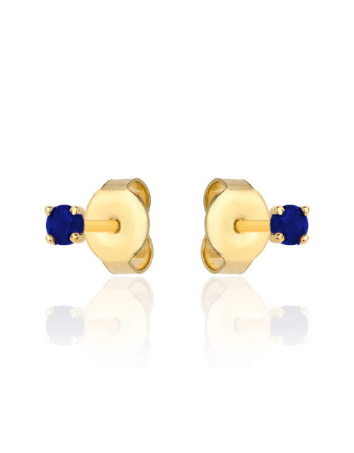 Kolczyki złote centralna niebieska cyrkonia (Gramatura: 0.56)