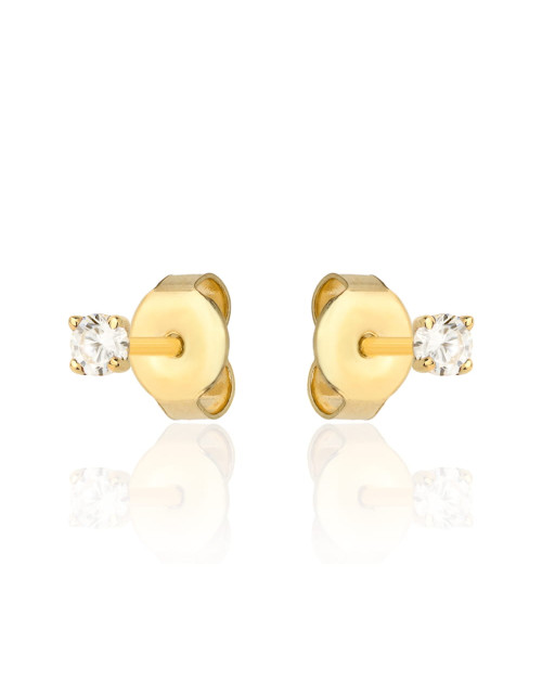 Kolczyki złote centralna biała cyrkonia (Gramatura: 0.59)